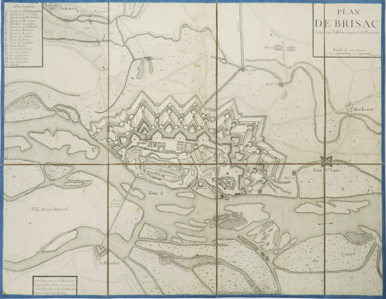 [VIEUX-BRISACH] Plan de Brisac scitué sur le Rhin, capitale du Brisgaw.. BAILLIEUL (Gaspard-François).