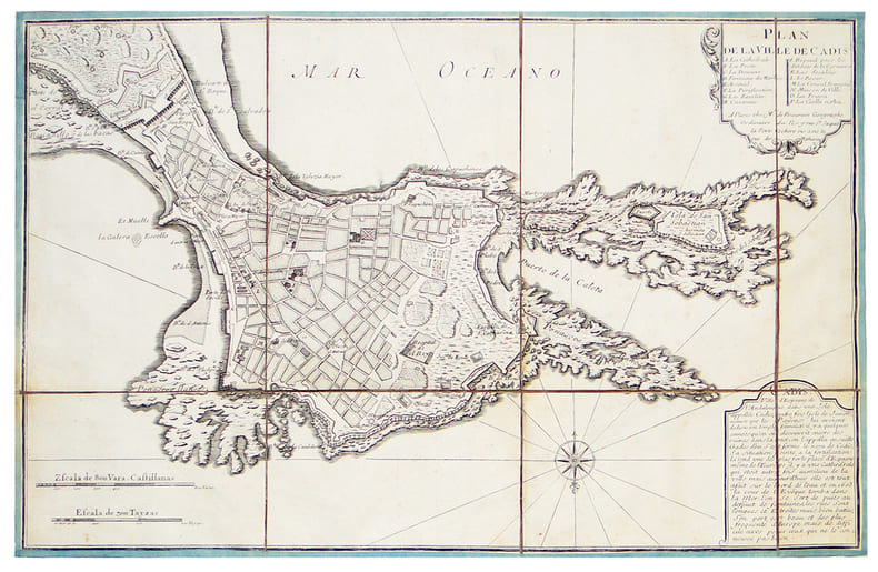 [CADIX] Plan de la ville de Cadis.. BEAURAIN (Jean de).