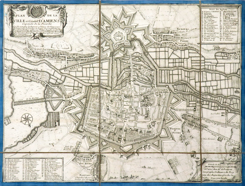 [AMIENS] Plan de la ville et citadel.e d'Amiens capitale de la Picardie.. BEAURAIN (Jean de).