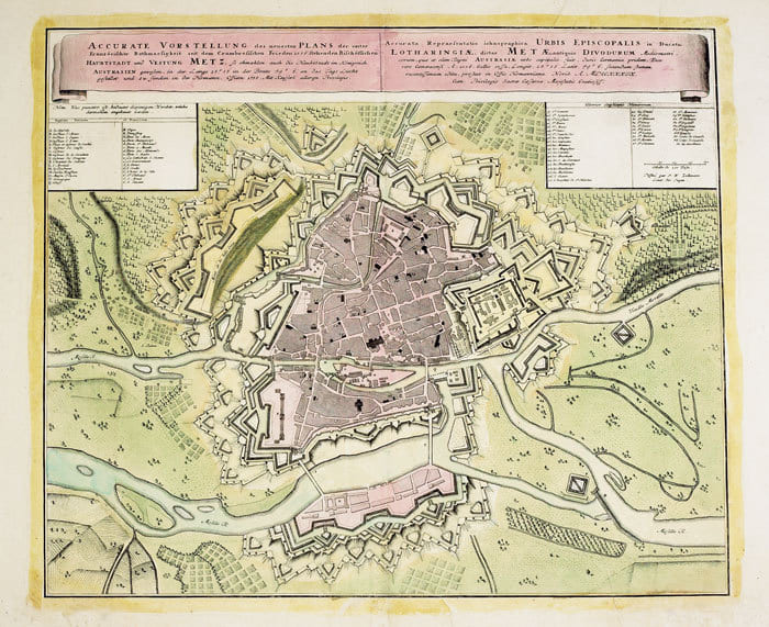 [METZ] Accurata rapraesentatio ichnographica urbis episcopalis in Ducatu Lotharingiae, dictae Metae.. HOMANN (Johann Baptist);