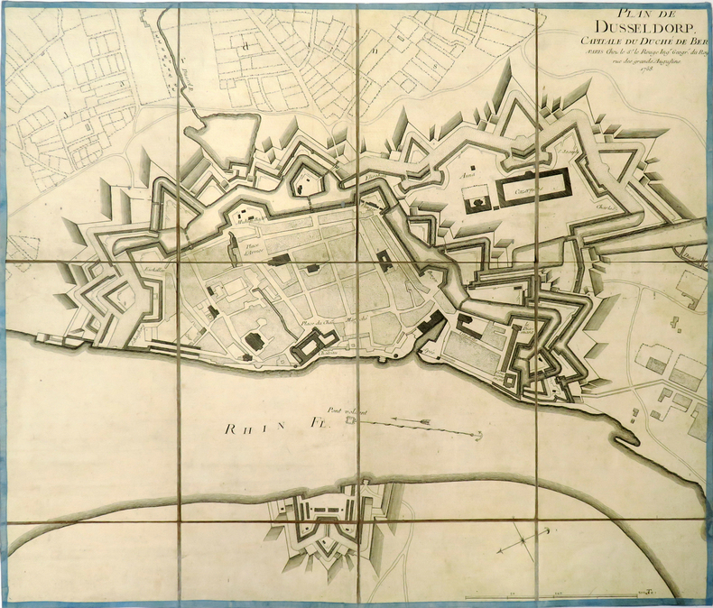[DÜSSELDORF] Plan de Dusseldorp capitale du duché de Berg.. LE ROUGE (Georges-Louis).