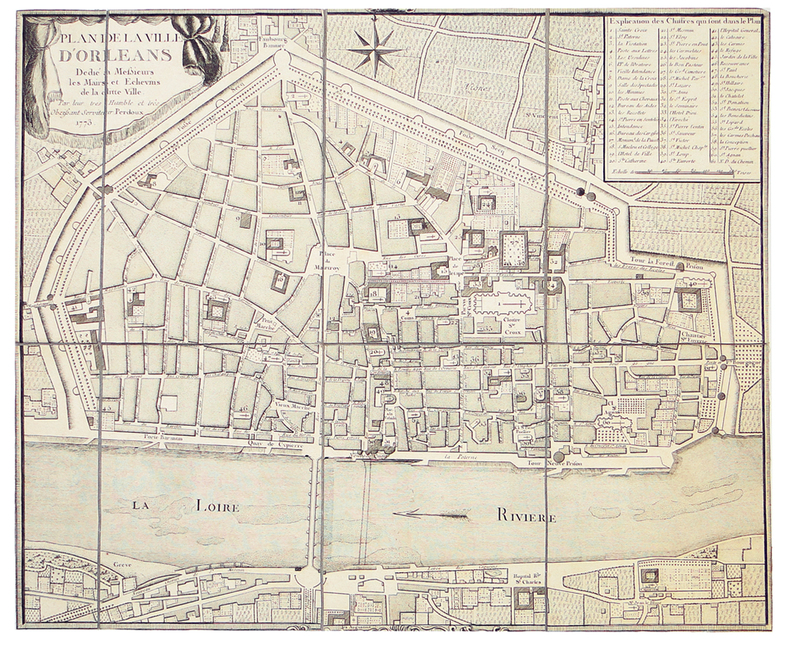 [ORLEANS] Plan de la ville d'Orléans dédié à Messieurs les maires et échevins de la ditte ville.. PERDOUX (Pierre-Fiacre).