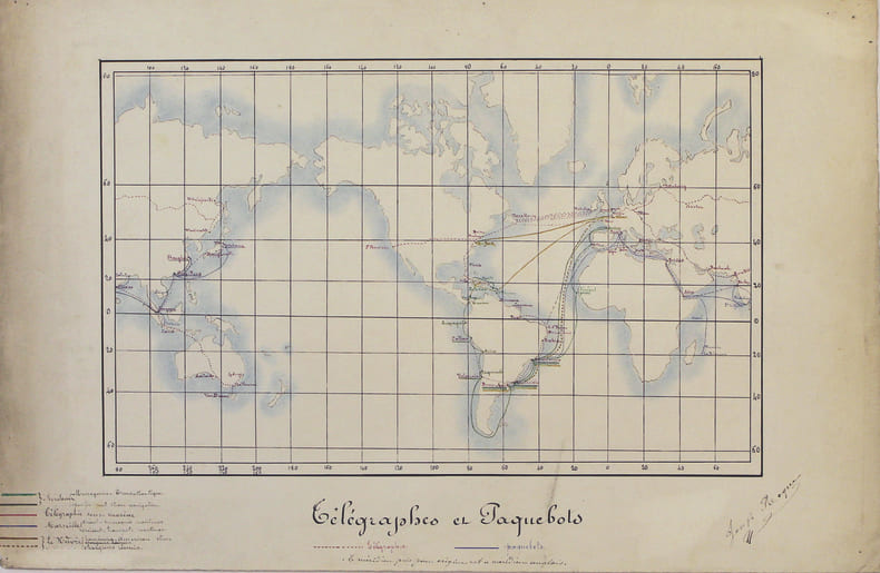 T&eacute;l&eacute;graphes et paquebots.. ROQUE (Joseph). MANUSCRIT.
