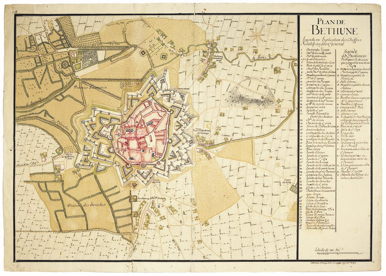 Plan de B&eacute;thune.. ARTEZAY de LA SAUVAG&Egrave;RE (d'). MANUSCRIT.