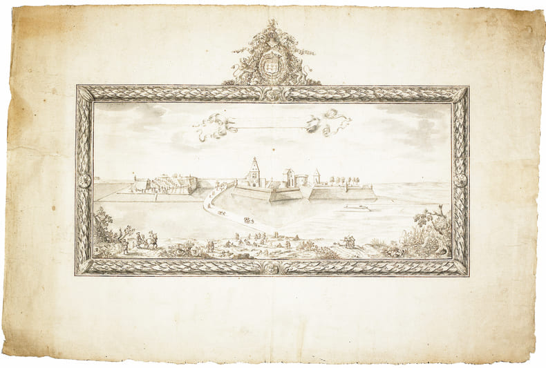 Profil du bastion royal de P&eacute;ronne par Lamothe de Lamyre mousquetairedu roy commis par S.M. &agrave; la conduitte et direction des fortifications de Picardie ...