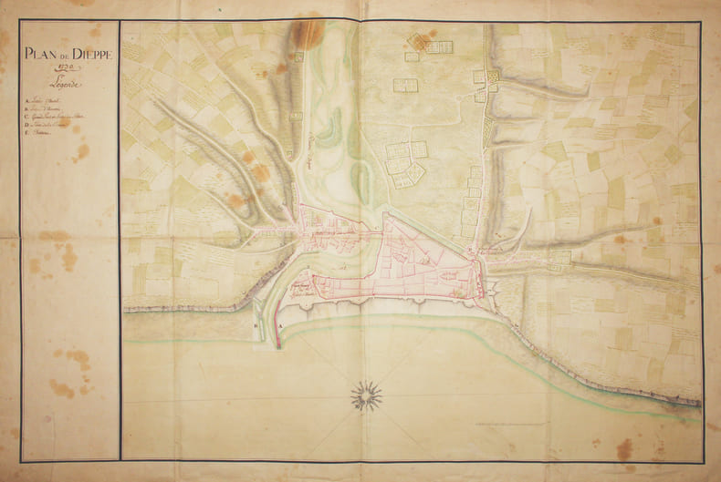 Plan de Dieppe.. DIEPPE. MANUSCRIT.
