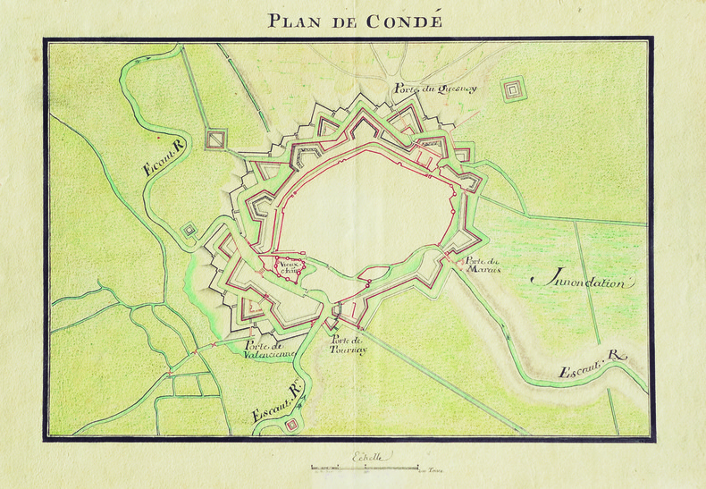 Plan de Condé.. CONDE-sur-l'ESCAUT. MANUSCRIT.