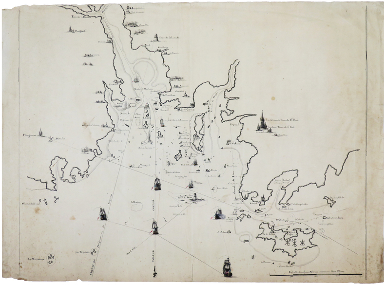 [Carte de la baie de Morlaix].. CORNIC (Charles). MANUSCRIT.