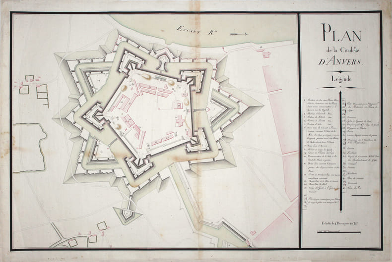 Plan de la citadelle d'Anvers.. ANVERS. MANUSCRIT.