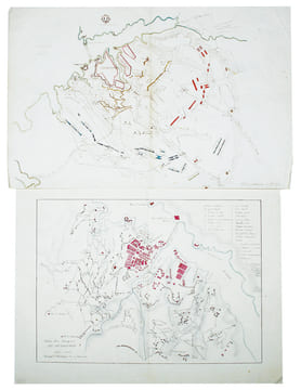 [Plan du siège de Sébastopol] [et] Plan des attaques de Sébastopol. . SEBASTOPOL. MANUSCRIT.