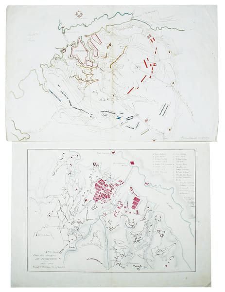 [Plan du si&egrave;ge de S&eacute;bastopol] [et] Plan des attaques de S&eacute;bastopol. . SEBASTOPOL. MANUSCRIT.