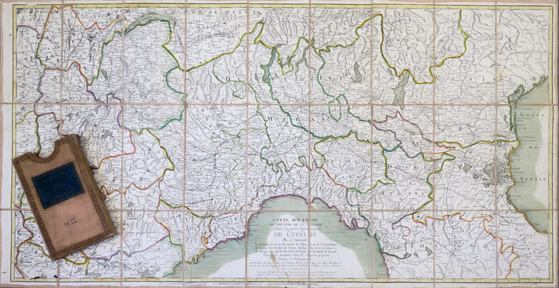 Carte routi&egrave;re du th&eacute;&acirc;tre de la guerre dans la partie septentrionale de l'Italie.. CHAUMIER (C.J.) & JAILLOT (Hubert).