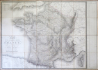  Carte physique, administrative et routière de la France, indiquant aussi la navigation intérieure du royaume.. BRUE (Adrien Hubert).
