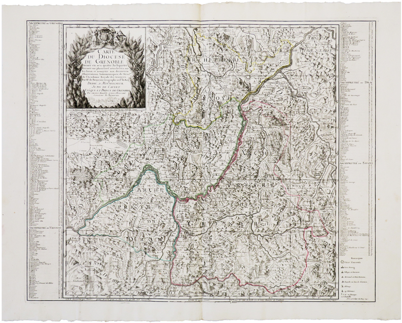  [GRENOBLE] Carte du diocèse de Grenoble.. BEAURAIN (Jean, chevalier de).