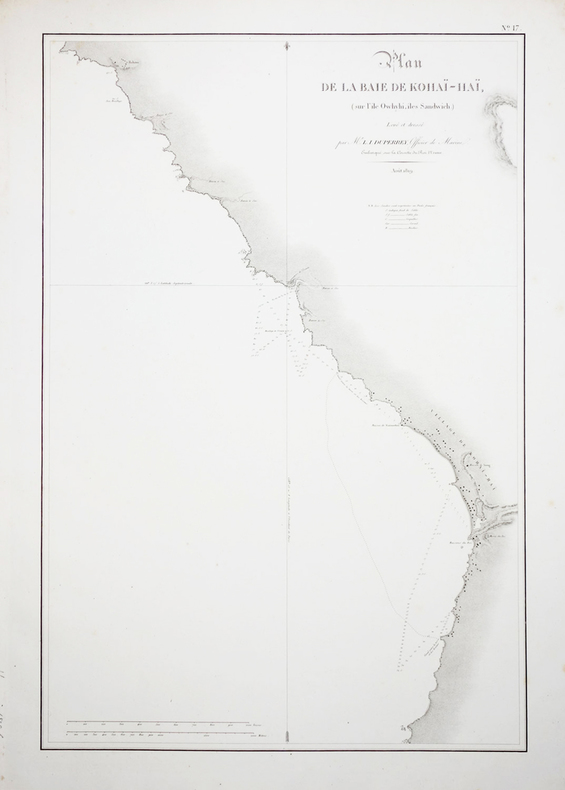 [HAWAII] Plan de la baie de Kohaï-haï (sur l'île Owhyhi, îles Sandwich).. FREYCINET (Louis-Claude Desaulses de) & DUPERREY (Louis-Isidore).
