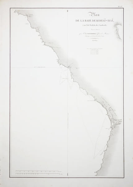 [HAWAII] Plan de la baie de Koha&iuml;-ha&iuml; (sur l'&icirc;le Owhyhi, &icirc;les Sandwich).. FREYCINET (Louis-Claude Desaulses de) & DUPERREY (Louis-Isidore).