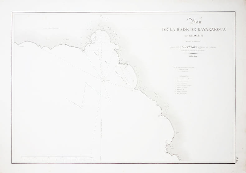 [HAWAII] Plan de la rade de Kayakakoua sur l'&icirc;le Owhyhi.. FREYCINET (Louis-Claude Desaulses de) & DUPERREY (Louis-Isidore).
