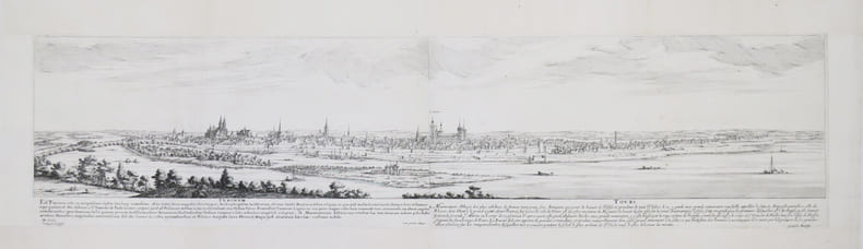 [TOURS] Turonum – Tours. De Lincler. Collign&otilde; sculpsit. Excudit Parisiis.. COLLIGNON (Jean-Baptiste).