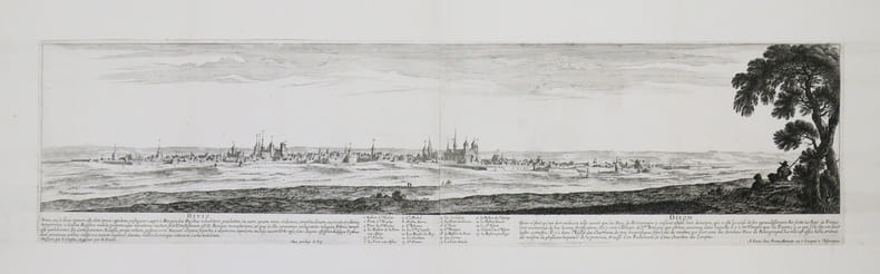 [DIJON] Divio – Dijon. Dessignée par I. Silvestre, et gravée par N. Perelle. Avec privilège du roy. A Paris chez Pierre Mariette rue S. Jacques à l’Espérance.