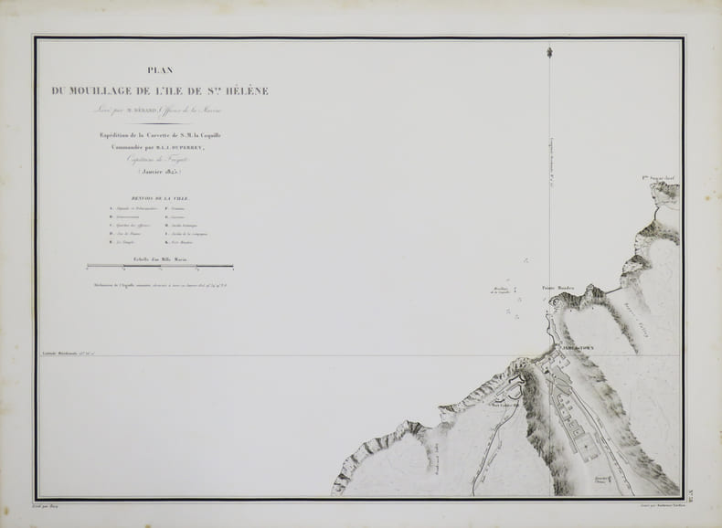 [&Icirc;LE de SAINTE-H&Eacute;L&Egrave;NE] Plan du mouillage de l'&icirc;le de Ste. H&eacute;l&egrave;ne.. DUPERREY (Louis-Isidore).