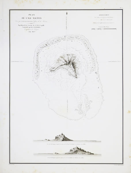 [POLYN&Eacute;SIE FRAN&Ccedil;AISE/MAUPITI] Plan de l'&icirc;le Maupiti.. DUPERREY (Louis-Isidore).