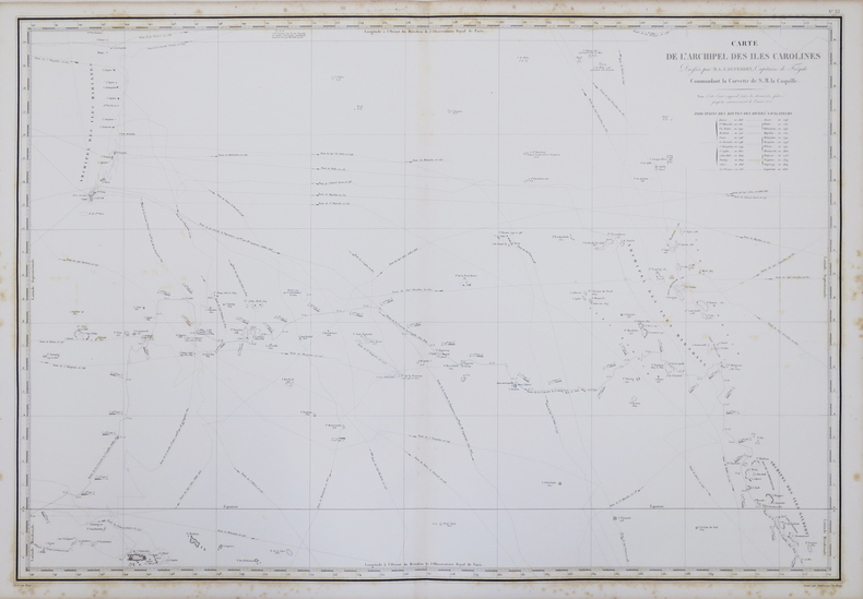 [ÎLES CAROLINES] Carte de l'archipel des Îles Carolines.. DUPERREY (Louis-Isidore).