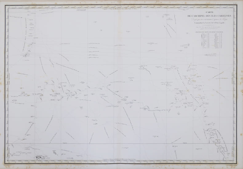 [&Icirc;LES CAROLINES] Carte de l'archipel des &Icirc;les Carolines.. DUPERREY (Louis-Isidore).