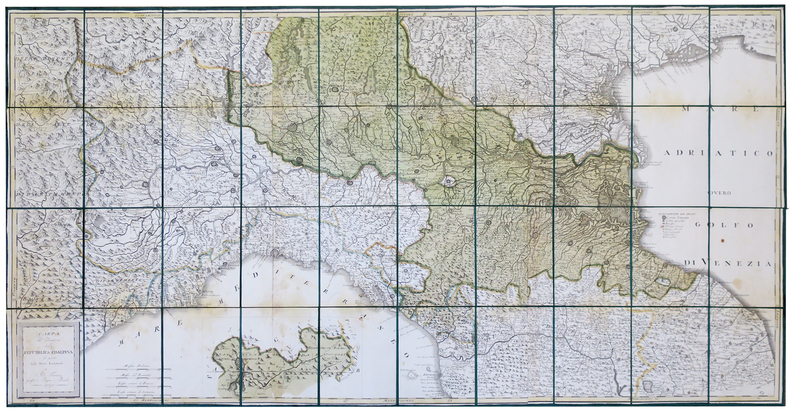  Carta del territorio della Repubblica Cisalpina e di parte delli stati limitrofi.. PAGNI (Niccolo) & BARDI (Lorenzo).