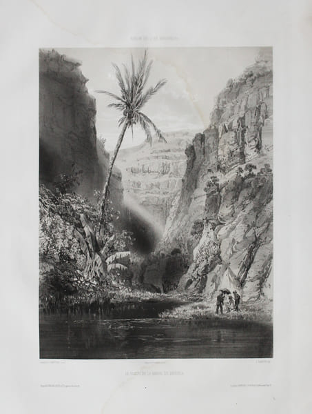 [R&Eacute;UNION] Album de l'&Icirc;le Bourbon. Le bassin de la ravine du Bernica.. HASTREL (Adolphe d').