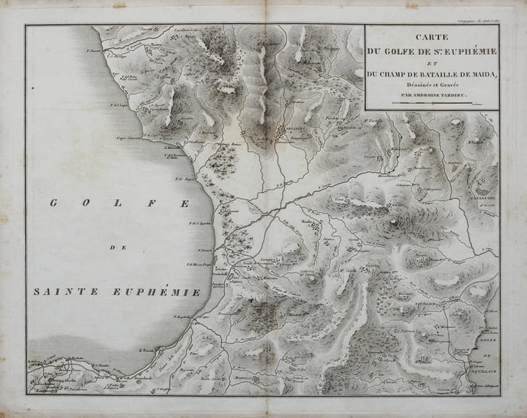 [MAIDA] Carte du golfe de S.te Euph&eacute;mie et du champ de bataille de Maida.. TARDIEU (Ambroise).