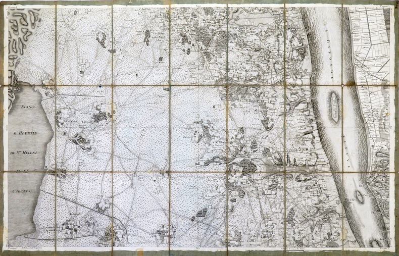 [MÉDOC] Carte de la Guyenne dite Carte de Belleyme. Feuille n°12 (Blaye, Fort Médoc, Pauillac).. BELLEYME (Pierre de).