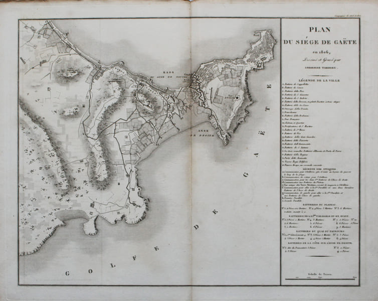 [GAETA] Plan du si&egrave;ge de Ga&euml;te en 1806.. TARDIEU (Ambroise).