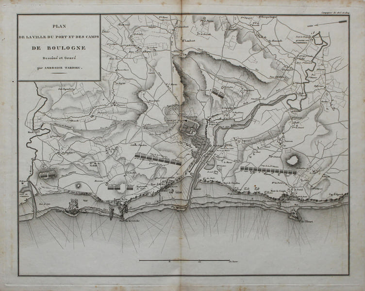 [BOULOGNE] Plan de la ville du port et des camps de Boulogne.. TARDIEU (Ambroise).