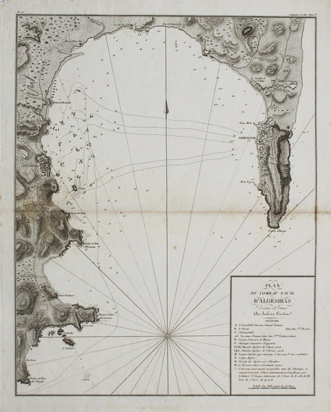 [GIBRALTAR] Plan du combat naval d'Alg&eacute;siras.. TARDIEU (Ambroise).