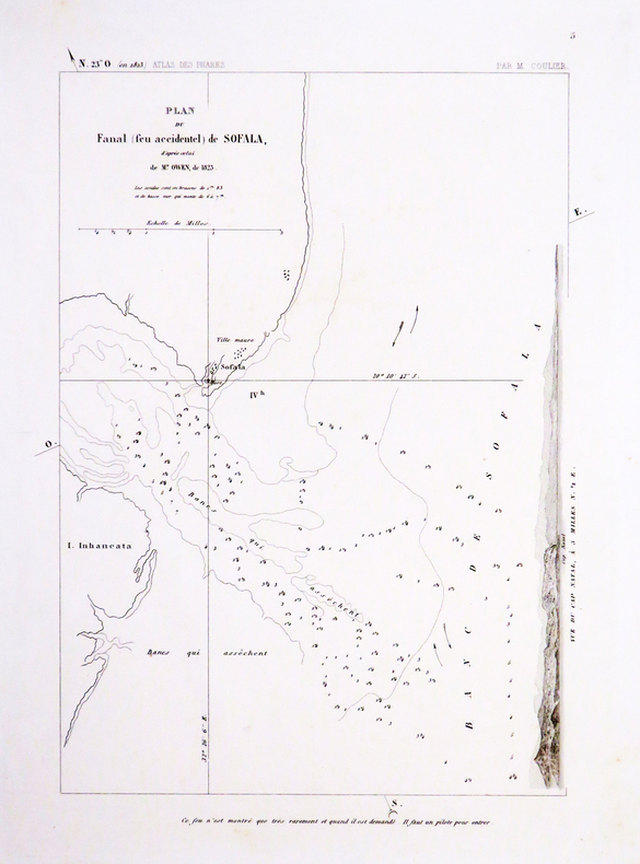 [MOZAMBIQUE] Plan du fanal (feu accidentel) de Sofala, d'après celui de M.r Owen, de 1823.. COULIER (Philippe-Jacques).