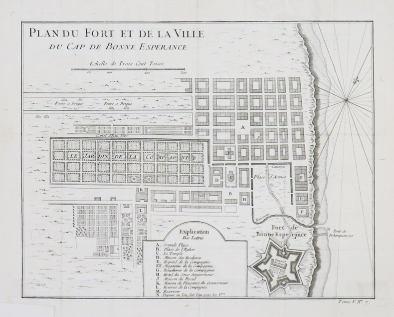 [AFRIQUE du SUD/LE CAP] Plan du fort et de la ville du Cap de Bonne Espérance.. BELLIN (Jacques-Nicolas).