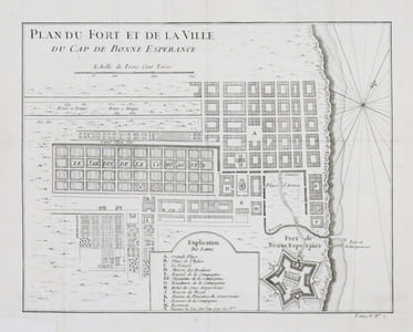[AFRIQUE du SUD/LE CAP] Plan du fort et de la ville du Cap de Bonne Espérance.