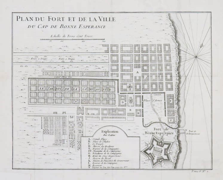 [AFRIQUE du SUD/LE CAP] Plan du fort et de la ville du Cap de Bonne Esp&eacute;rance.. BELLIN (Jacques-Nicolas).