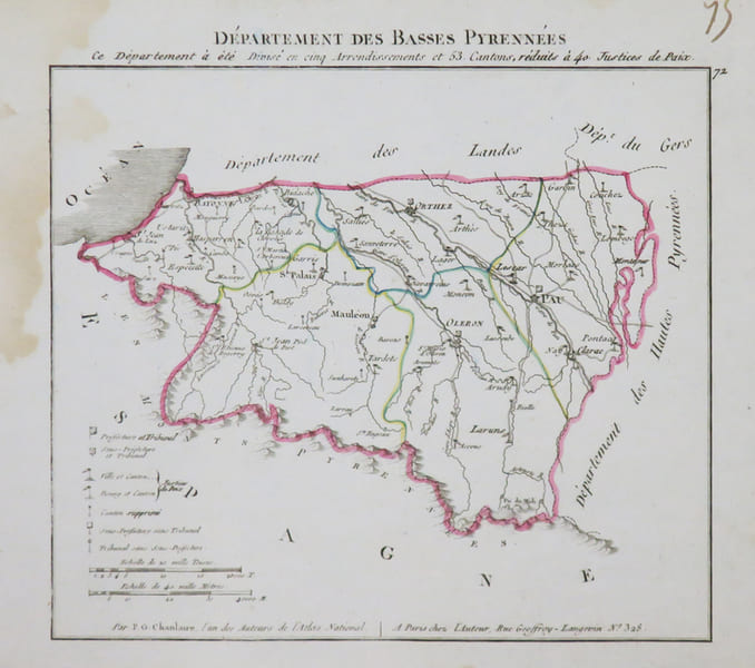 [PYR&Eacute;N&Eacute;ES-ATLANTIQUES] D&eacute;partement des Basses Pyrenn&eacute;es.. CHANLAIRE (Pierre-Gr&eacute;goire) & HERBIN de HALLE (Pierre Etienne).