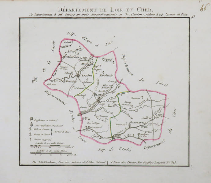 [LOIR-et-CHER] D&eacute;partement de Loir et Cher.. CHANLAIRE (Pierre-Gr&eacute;goire) & HERBIN de HALLE (Pierre Etienne).