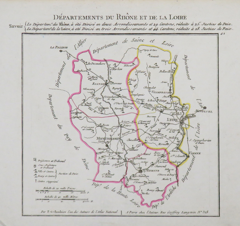 [RHÔNE-et-LOIRE] Départements du Rhône et de la Loire.. CHANLAIRE (Pierre-Grégoire) & HERBIN de HALLE (Pierre Etienne).