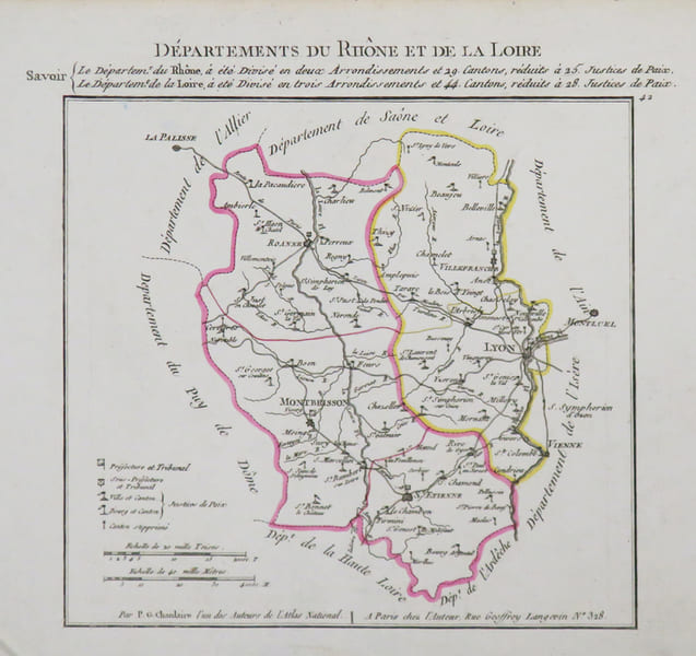[RH&Ocirc;NE-et-LOIRE] D&eacute;partements du Rh&ocirc;ne et de la Loire.. CHANLAIRE (Pierre-Gr&eacute;goire) & HERBIN de HALLE (Pierre Etienne).