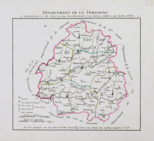 [DORDOGNE] Dpartement de la Dordogne.. CHANLAIRE (Pierre-Gr&eacute;goire) & HERBIN de HALLE (Pierre Etienne).