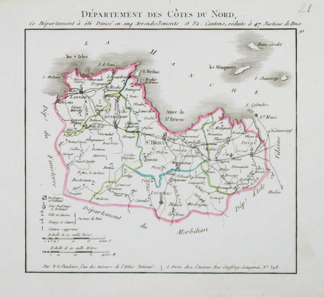 [C&Ocirc;TES d'ARMOR] D&eacute;partement des C&ocirc;tes du Nord.. CHANLAIRE (Pierre-Gr&eacute;goire) & HERBIN de HALLE (Pierre Etienne).