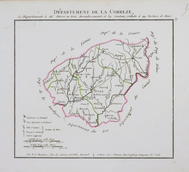 [CORR&Egrave;ZE] D&eacute;partement de la Corr&egrave;ze.. CHANLAIRE (Pierre-Gr&eacute;goire) & HERBIN de HALLE (Pierre Etienne).