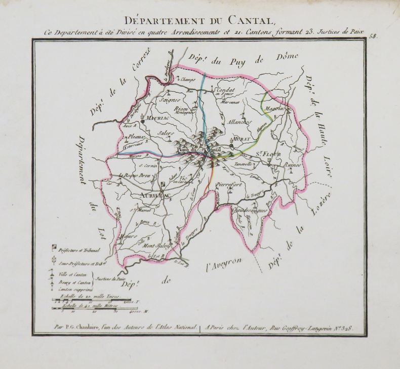 [CANTAL] Département du Cantal.. CHANLAIRE (Pierre-Grégoire) & HERBIN de HALLE (Pierre Etienne).