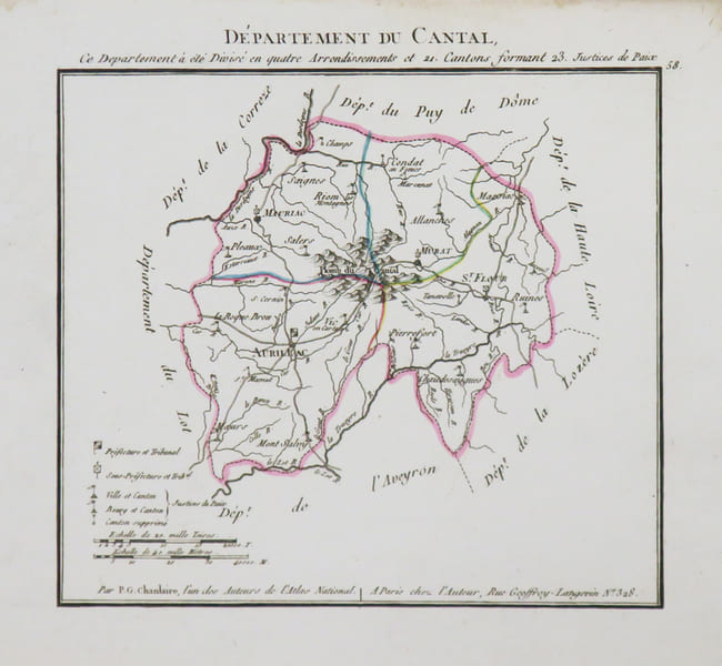 [CANTAL] D&eacute;partement du Cantal.. CHANLAIRE (Pierre-Gr&eacute;goire) & HERBIN de HALLE (Pierre Etienne).