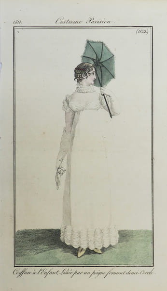 [PREMIER EMPIRE] Coiffure &agrave; l'enfant, liss&eacute;e par un peigne forment demi-cercle.. COSTUMES PARISIENS.