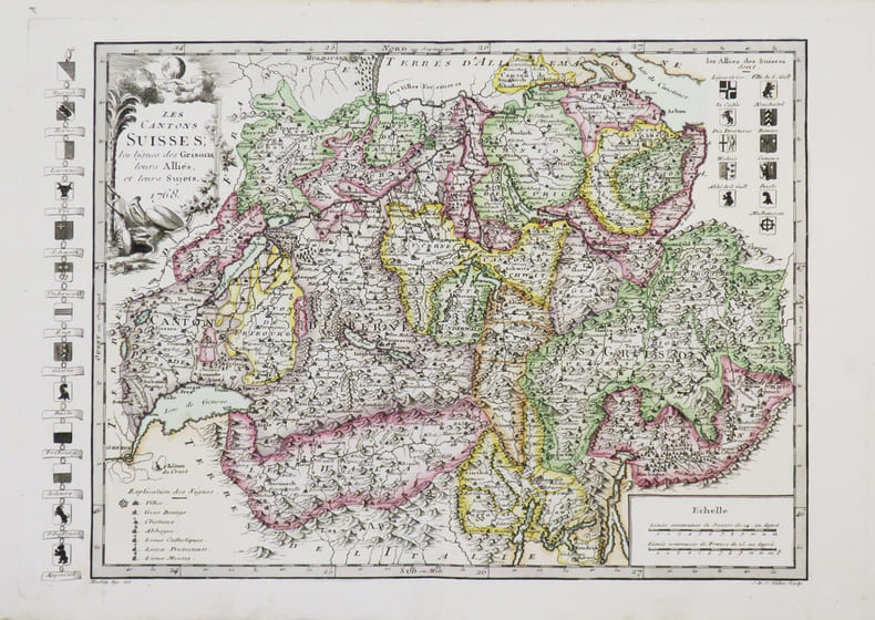 [SUISSE] Les Cantons suisses, les ligues des Grisons, leurs alli&eacute;s, et leurs sujets.. PHILIPPE de PRETOT (Etienne-Andr&eacute;).
