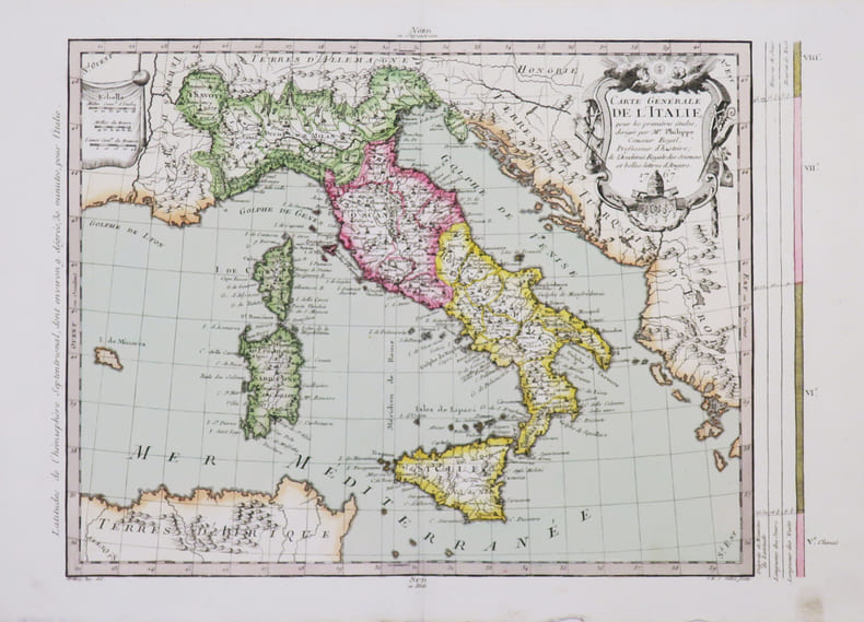 Carte g&eacute;n&eacute;rale de l'Italie.. PHILIPPE de PRETOT (Etienne-Andr&eacute;).